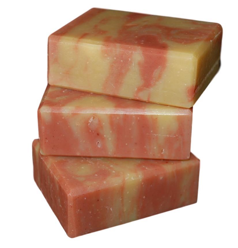 Bergamot Rose with French pink clay, All natural soap 3 bar pack.essential oils.