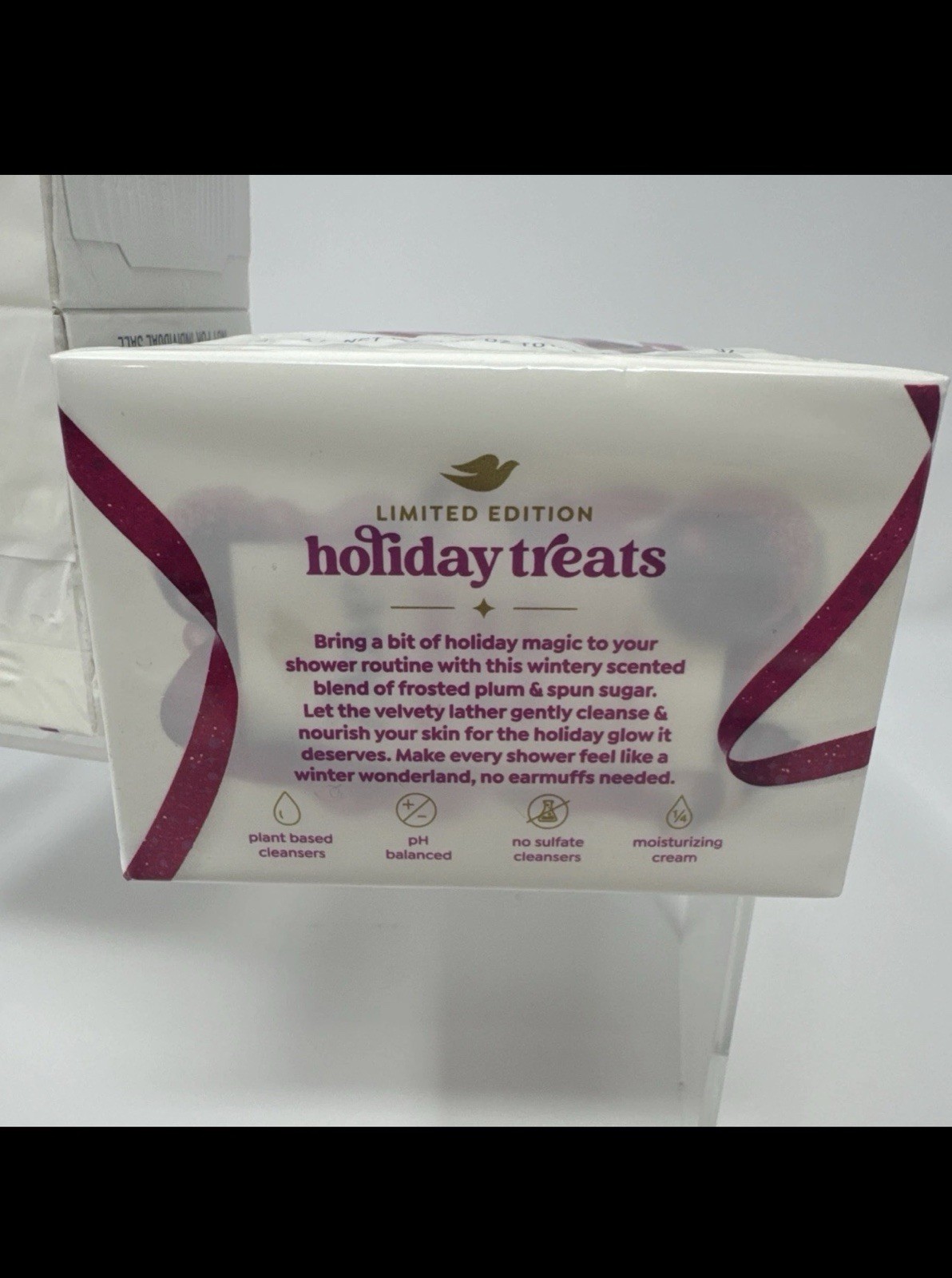 8 Bars Dove Frosted Plum Berry Limited Edition Holiday Treats Bar Soap 3.75 oz.