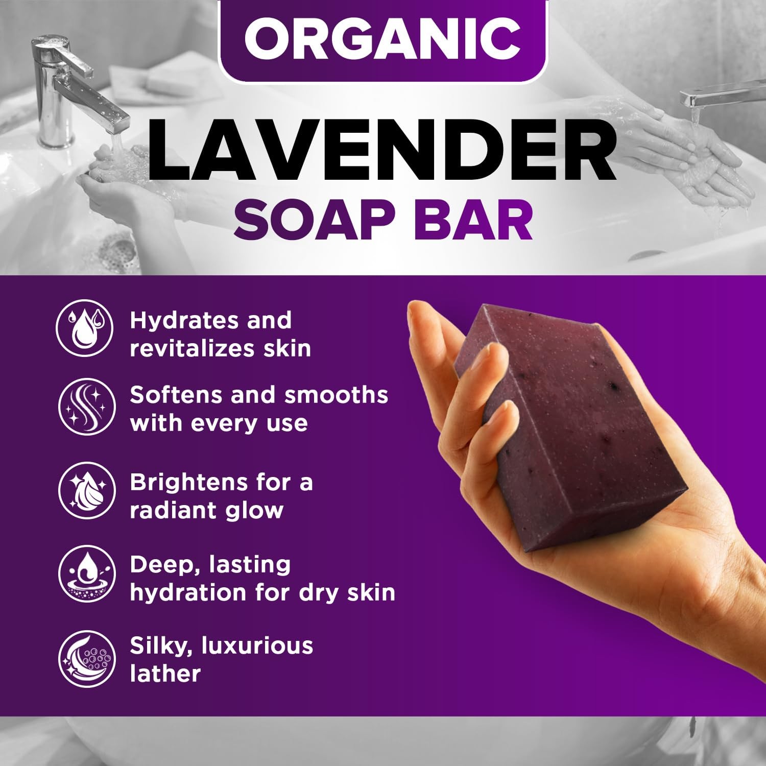iHeart Lavender Soap Bars (2 Pack) – Deep Cleansing & Soothing for Sensitive …