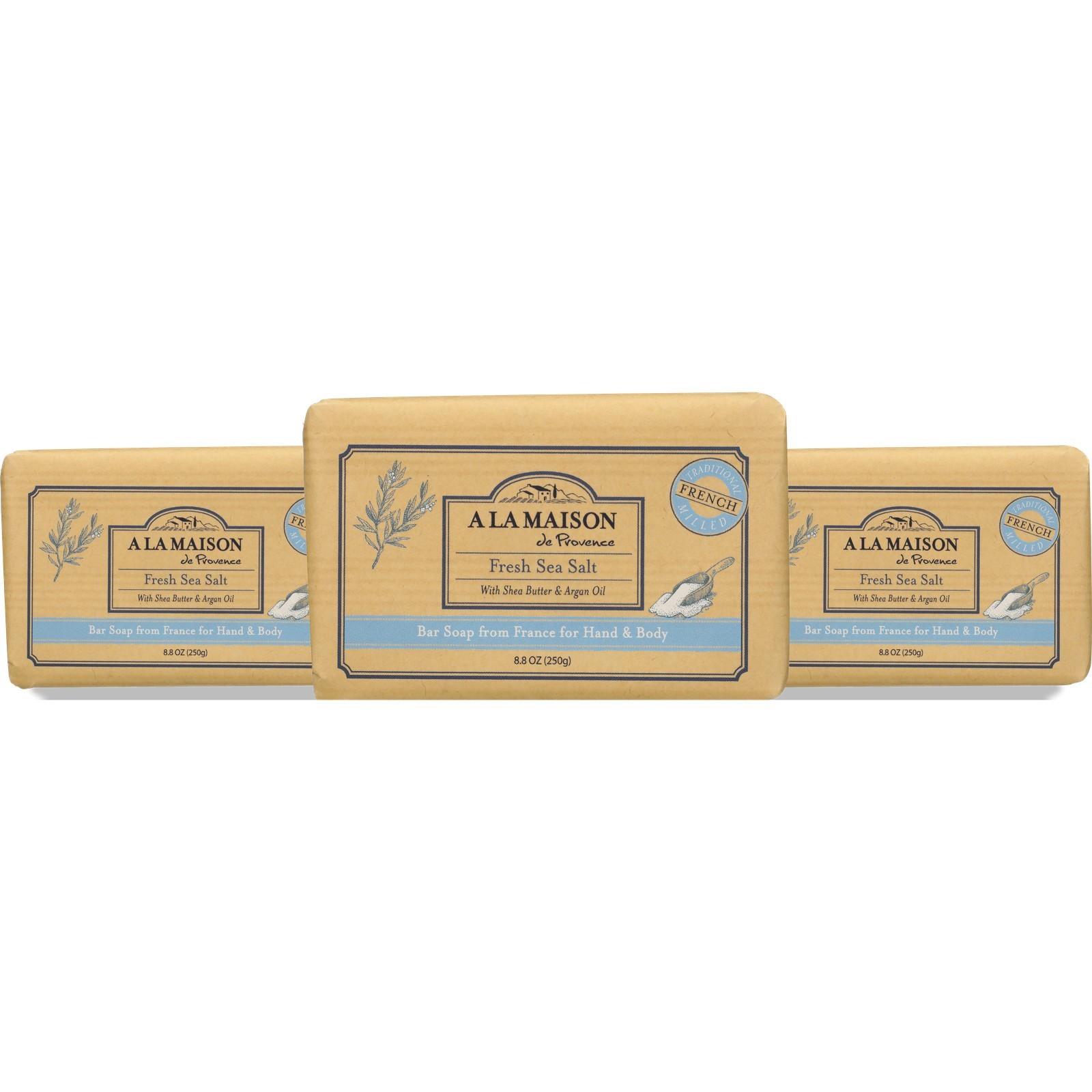 A La Maison Fresh Sea Salt Bar Soap 8.8 Oz 3 Pack