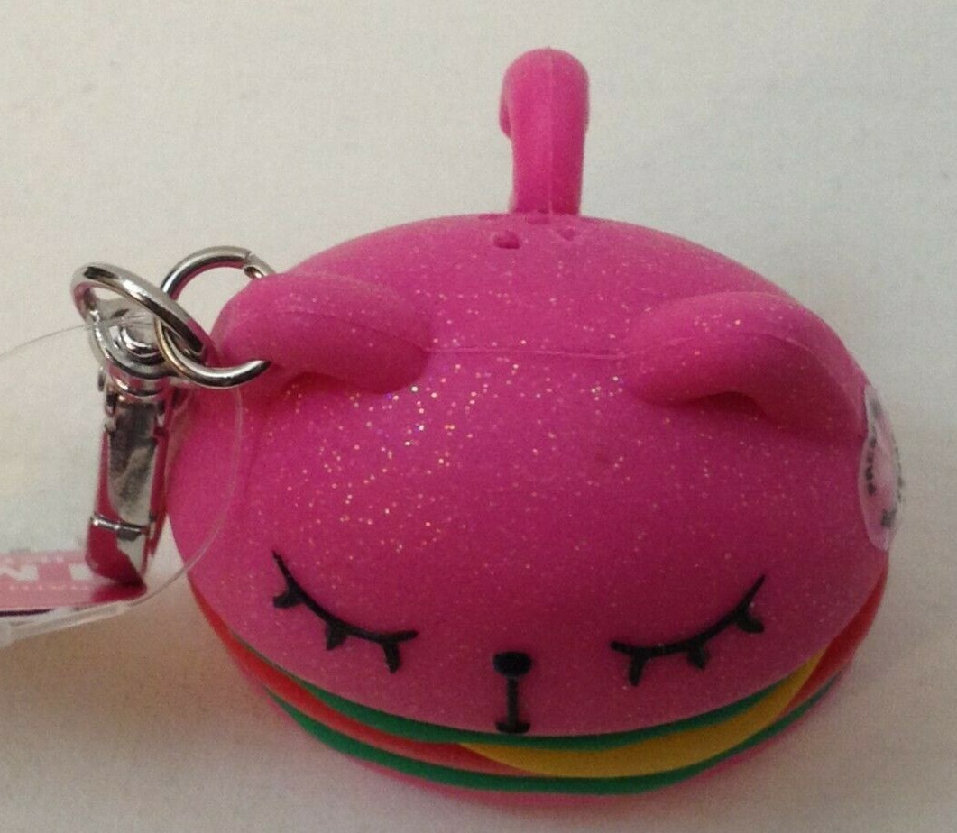 NWT Bath Body Works Pocket. Bac Holder Pink Cat Kitty Hamburger No Sound, Bonus!