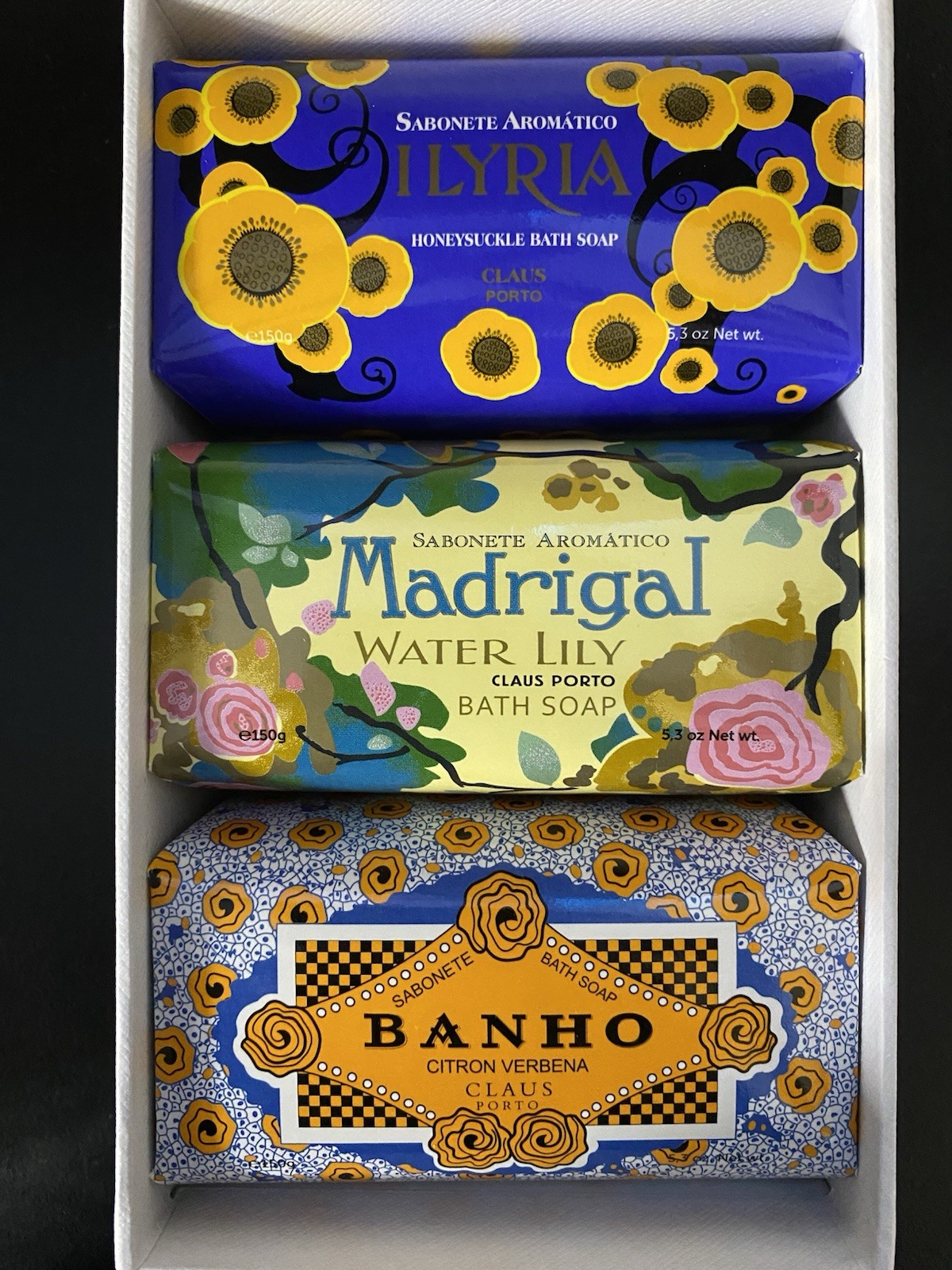 Set Of 3 Handcrafted CLAUS PORTO Deco Soap Set, 3 x 150g 5.3oz