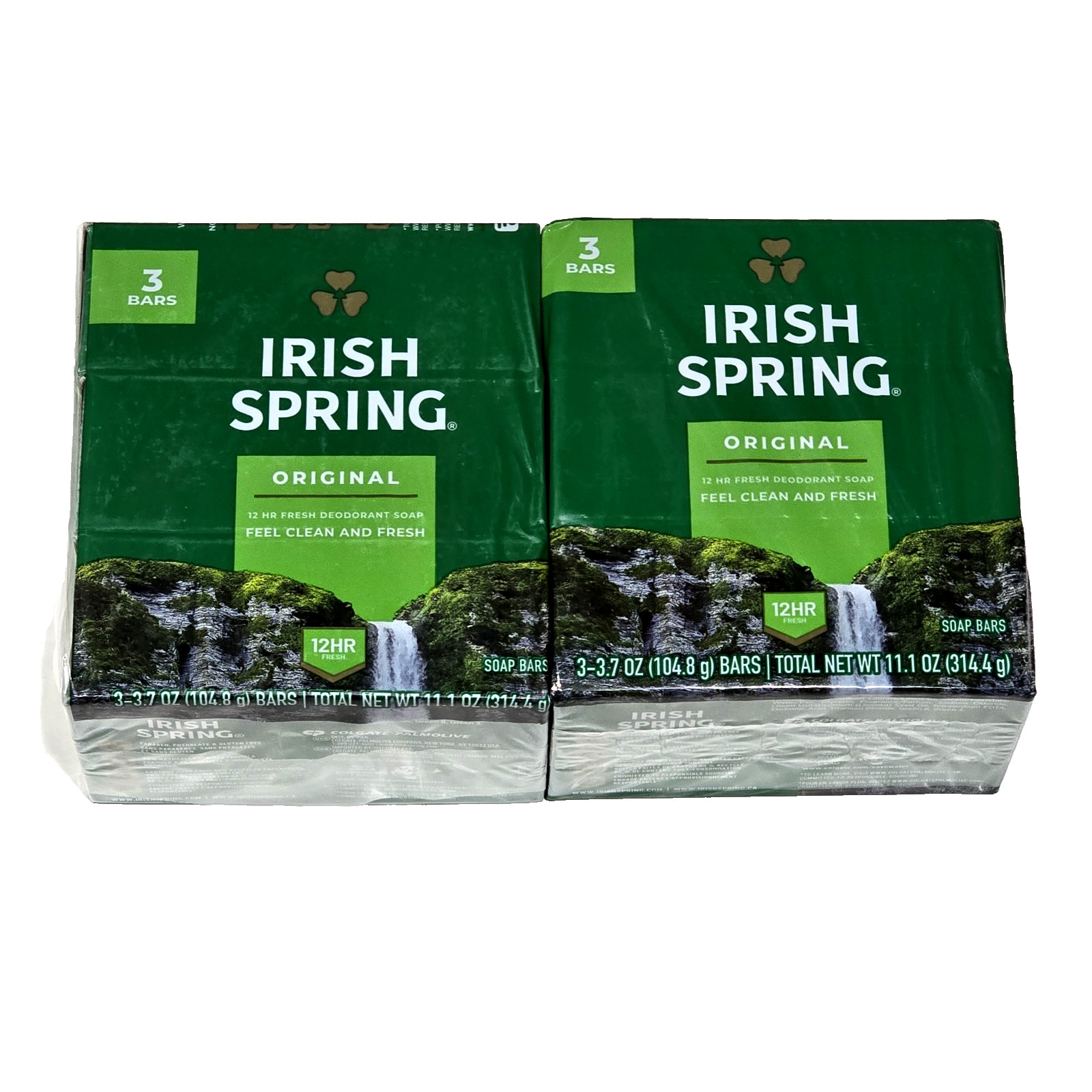 2 Packs 3 Bars Irish Spring Original 12hr Fresh Deodorant Soap Feel Clean 11.1oz