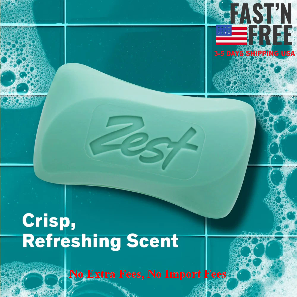 Zest Deodorant Bar Soap Hydrating Moisture Aqua 4oz, 64 Bars Total, for All Skin