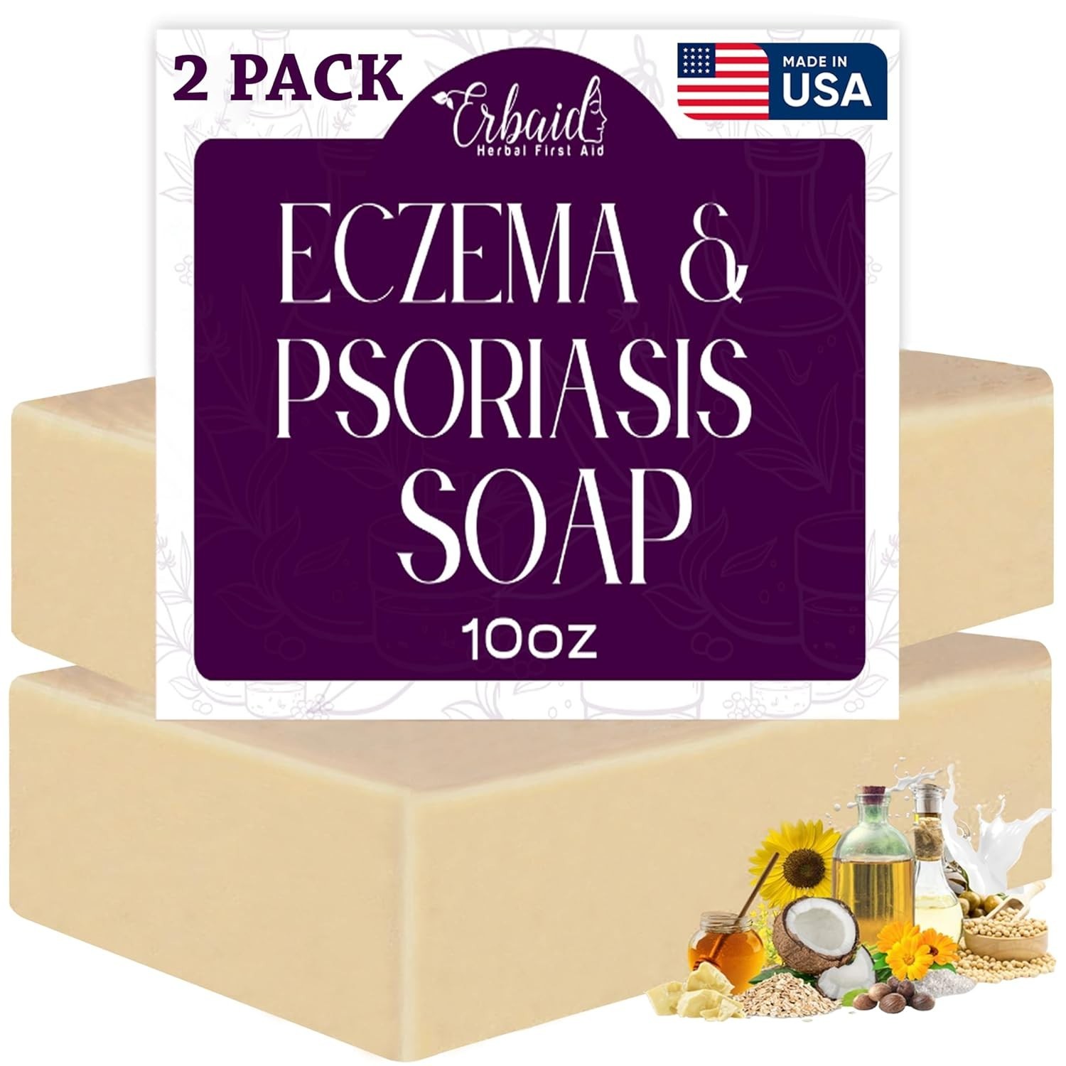 Eczema Soap Bar for Face and Body – All Natural Dermatitis, Psoriasis Treatme…