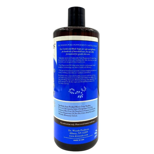 Dr. Woods Peppermint Liquid Castile Soap – 32 Fl Oz | 32 (Pack of 1)