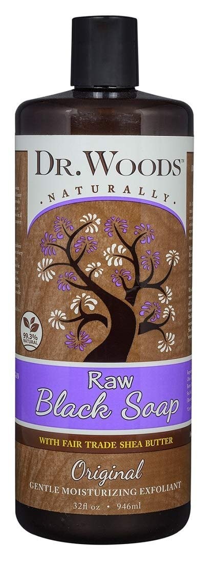 Dr. Woods Raw Black Liquid Soap with Fair Trade Shea Butter 32 Fl Oz Pack of 3