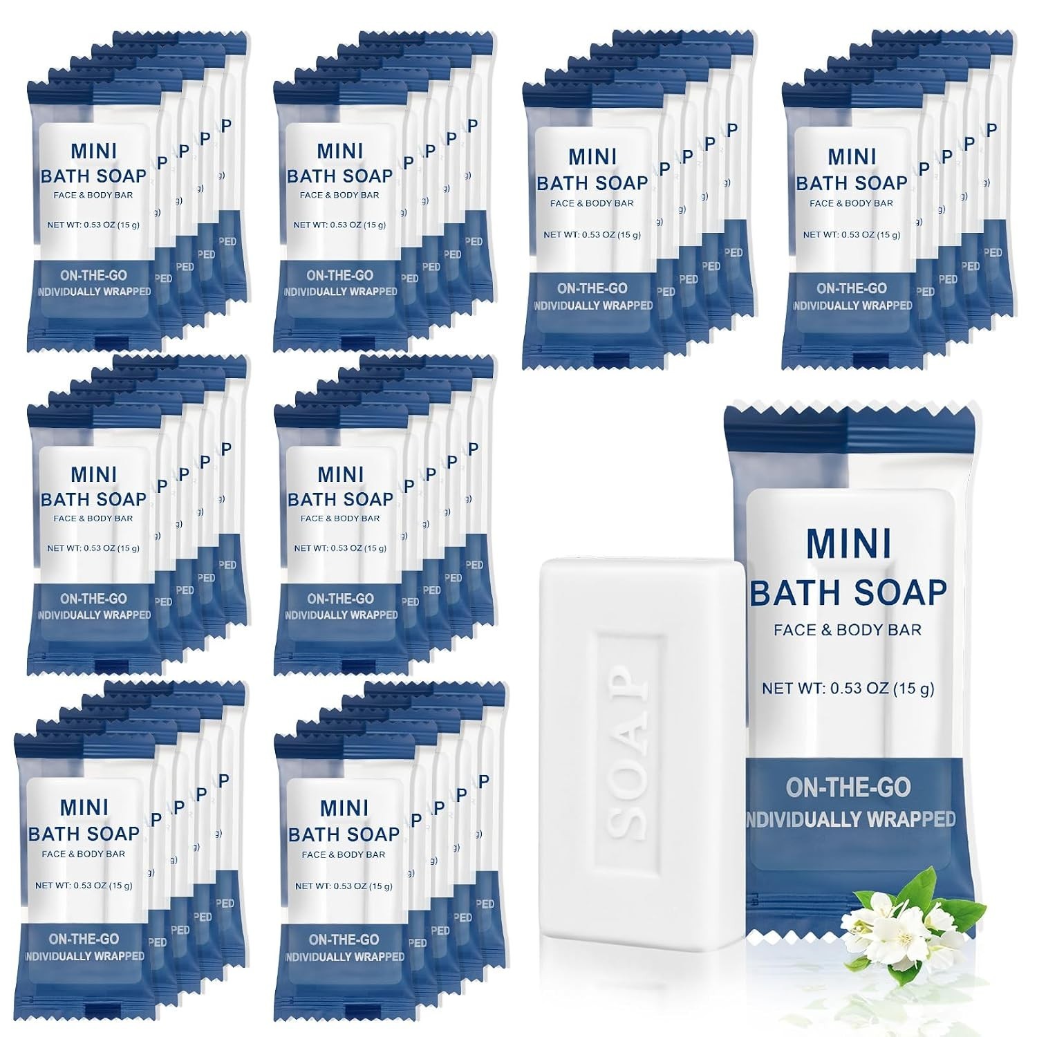 Travel Size Unscented Bar Soap – Individually Wrapped 10-Pack for Hygiene & Care