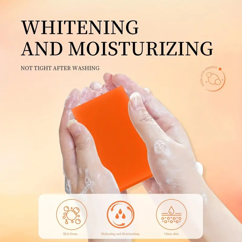 2PCS Kojic Acid Soap Hyaluronic Acid Vitamin E Face Body Dark Spot Remover Wash