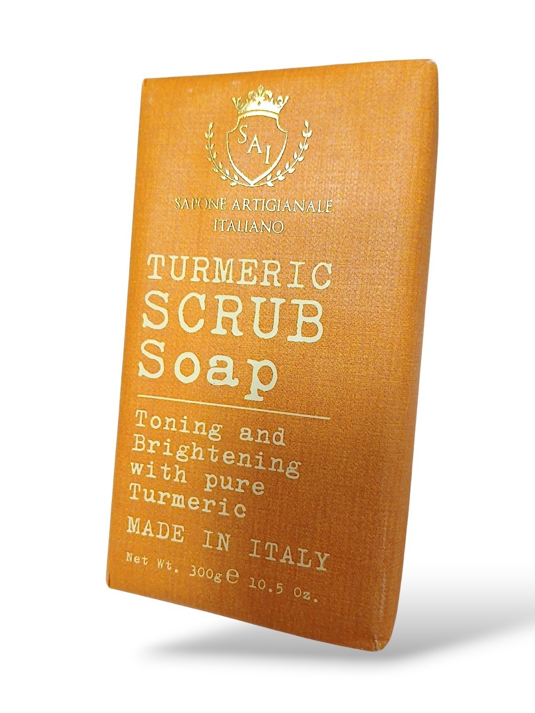 Italy Saponificio Tumeric Scrub Bar Soap 10oz Toning Brighten Cocunut Hydrating