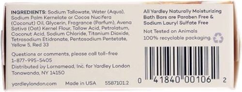 Yardley London Oatmeal & Almond Naturally Moisturizing Bath Bar 4.25 Oz 6 Pack