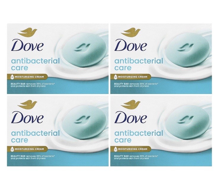 Antibacterial Care Beauty Bar Soap, 4 Bars, 3.75 oz (106 g) Each