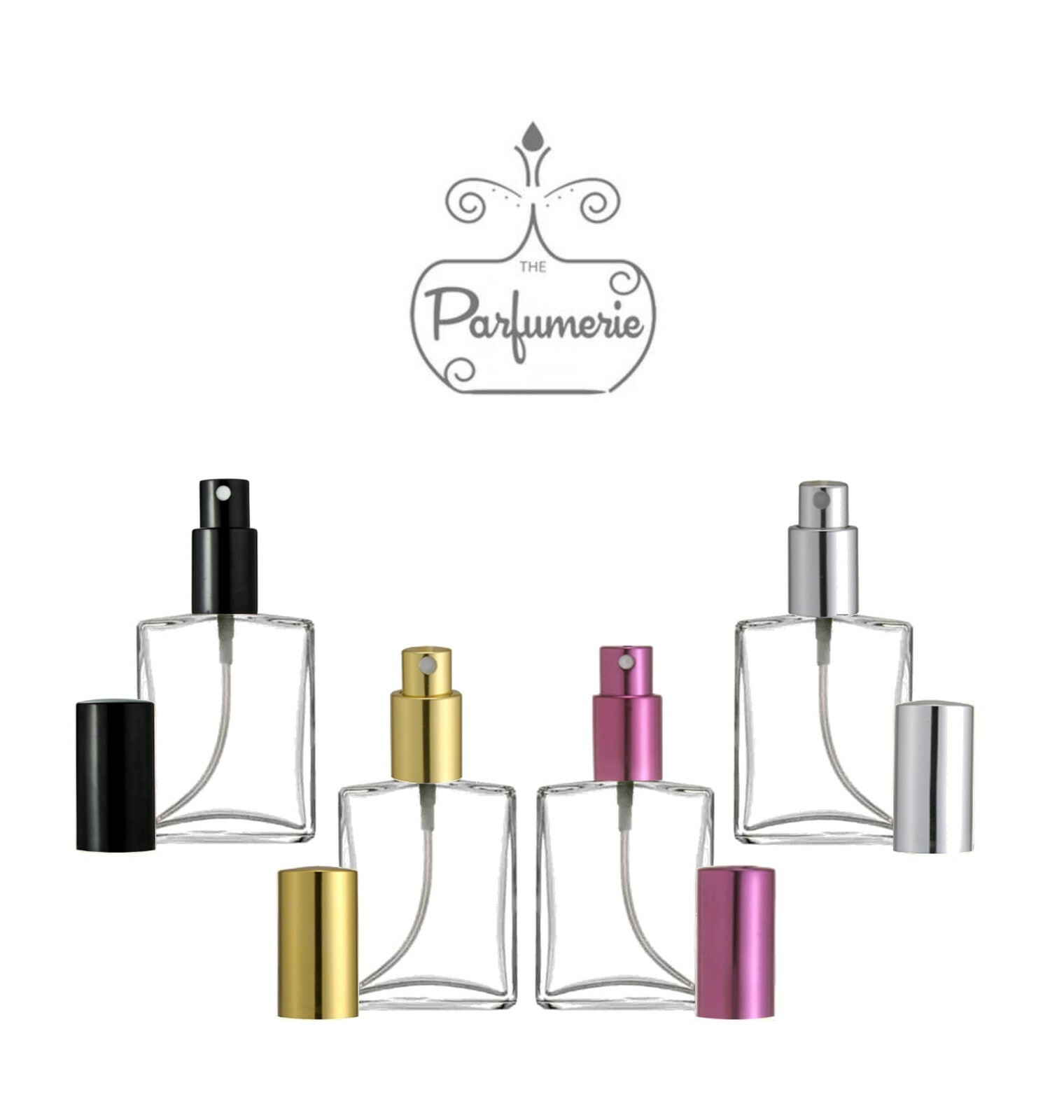 Glass Spray/Atomizer Refillable Perfume Bottle 1 or 2 oz. Empty Flat 30 or 60 ml