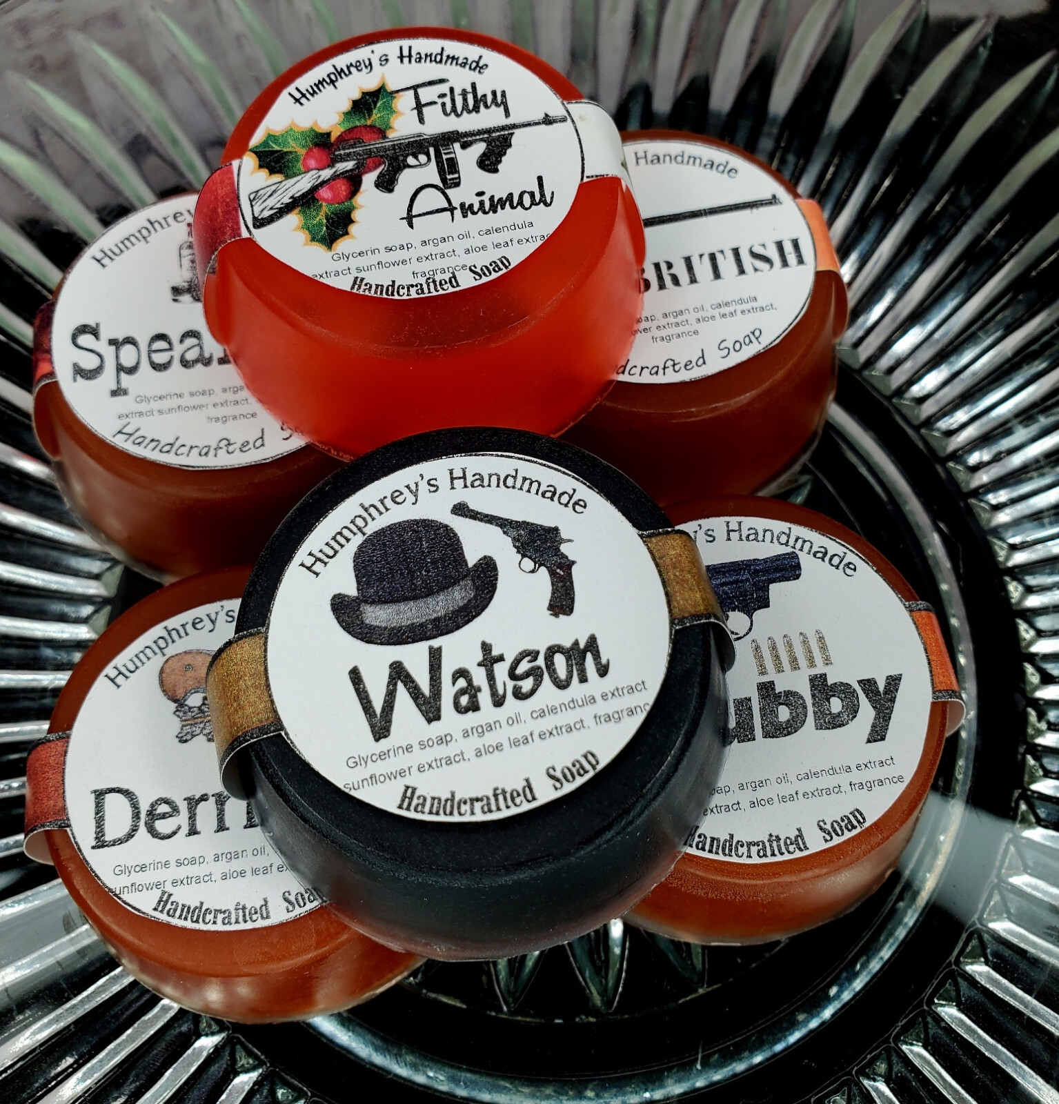 Lot of 6 Men’s Whisky Flight Soaps, Handmade Glycerin Shave & Shampoo Sampler