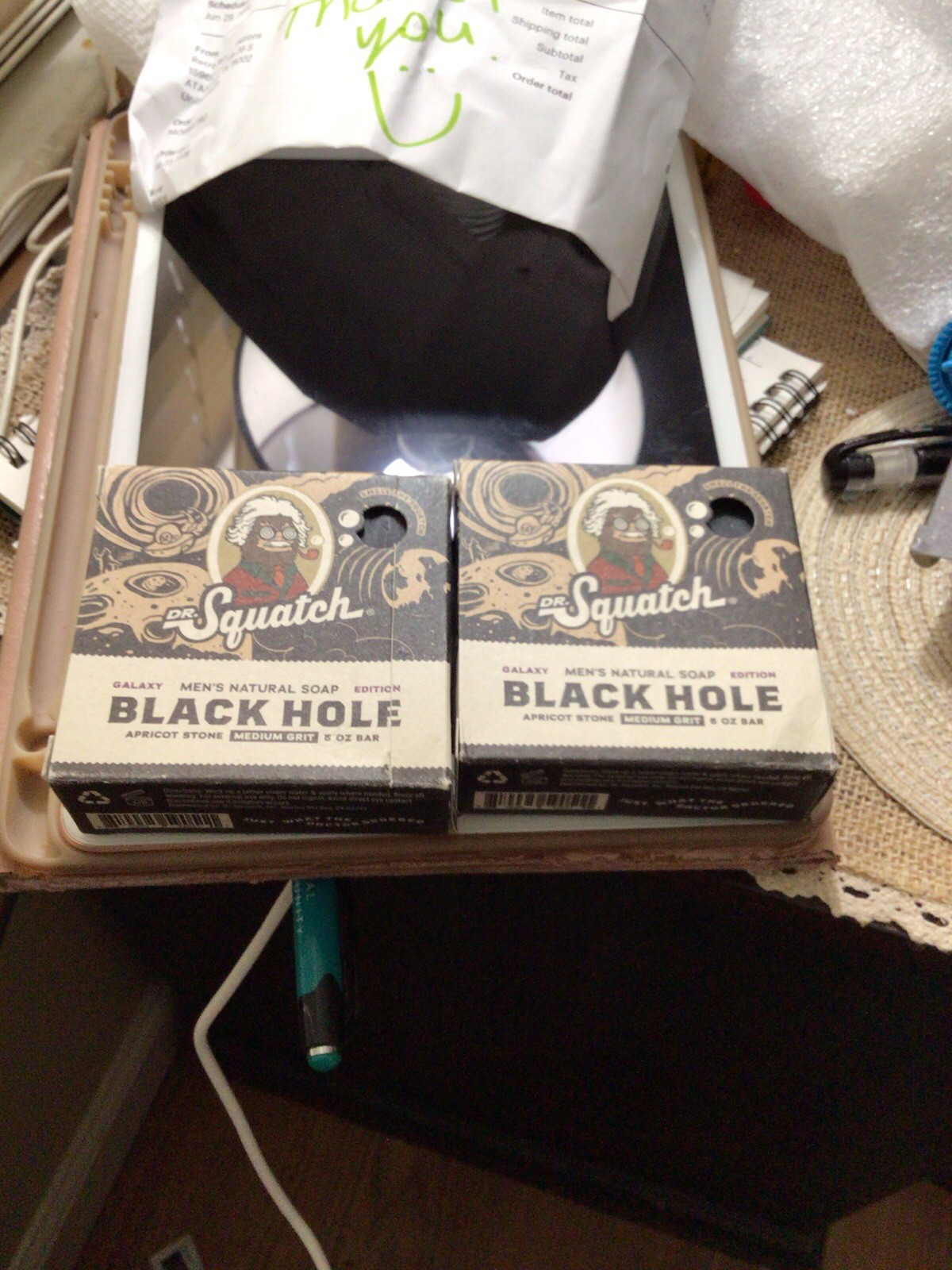 Set/2 Dr Squatch Galaxy Edition Medium Grit Apricot Stone Black Hole Men’s Soap