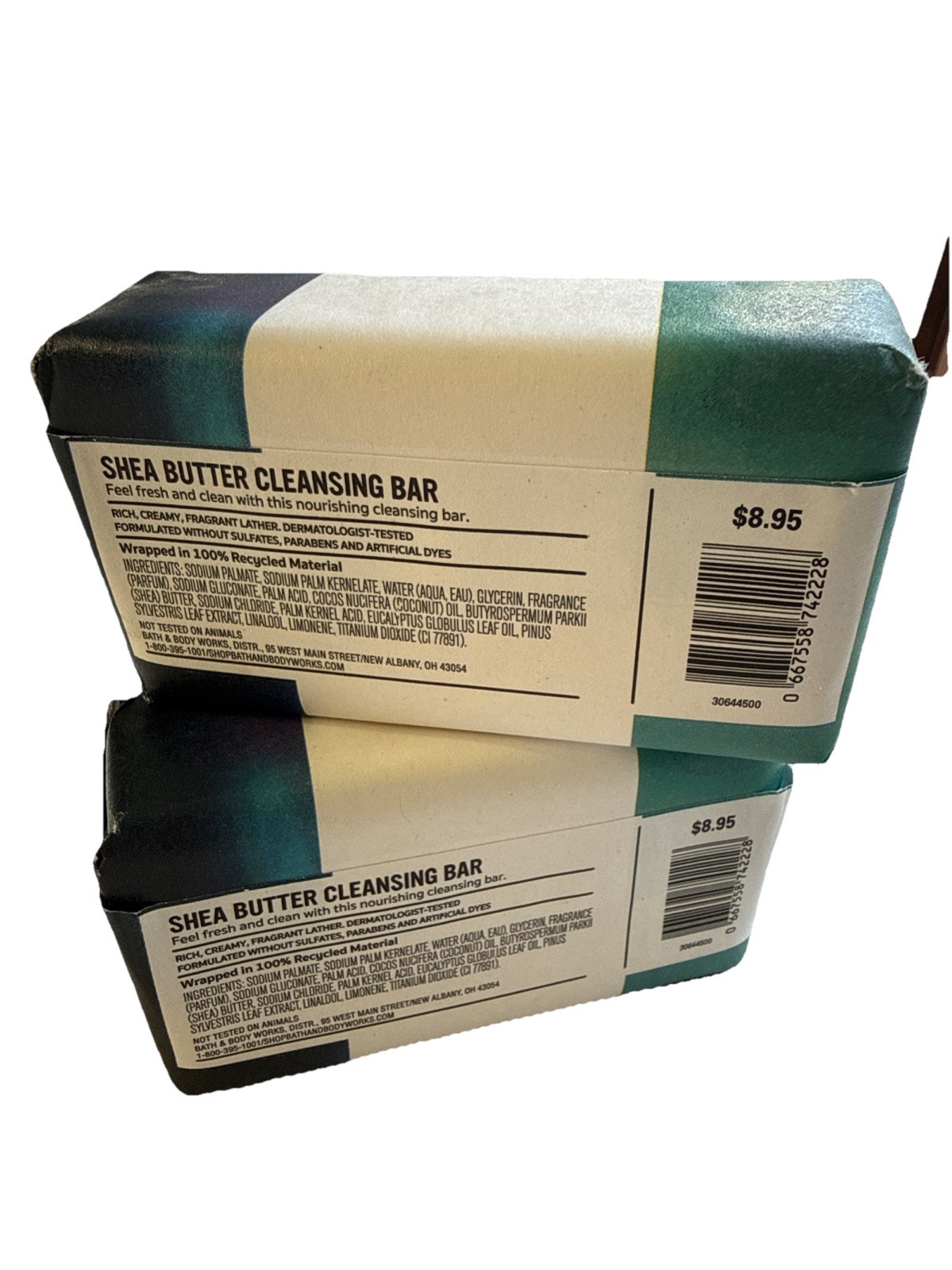 Bath & Body Works Eucalyptus & Pine Shea Butter Cleaning Bar Soap NEW! 2 Bars!