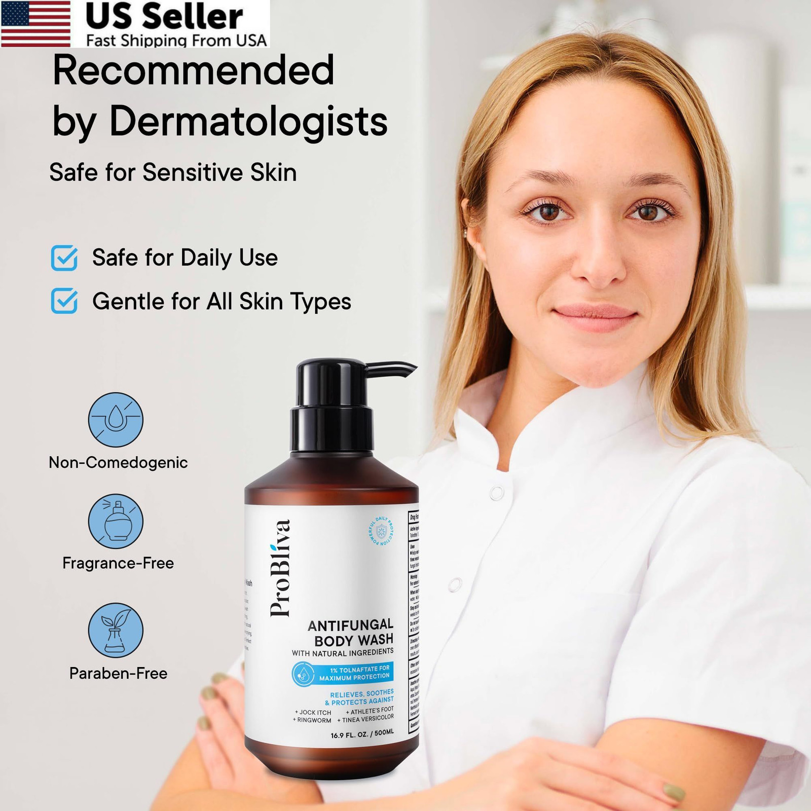 Antifungal Body Wash Treatment Soap – Antibacterial 16.9 Fl Oz (Pack of 1)