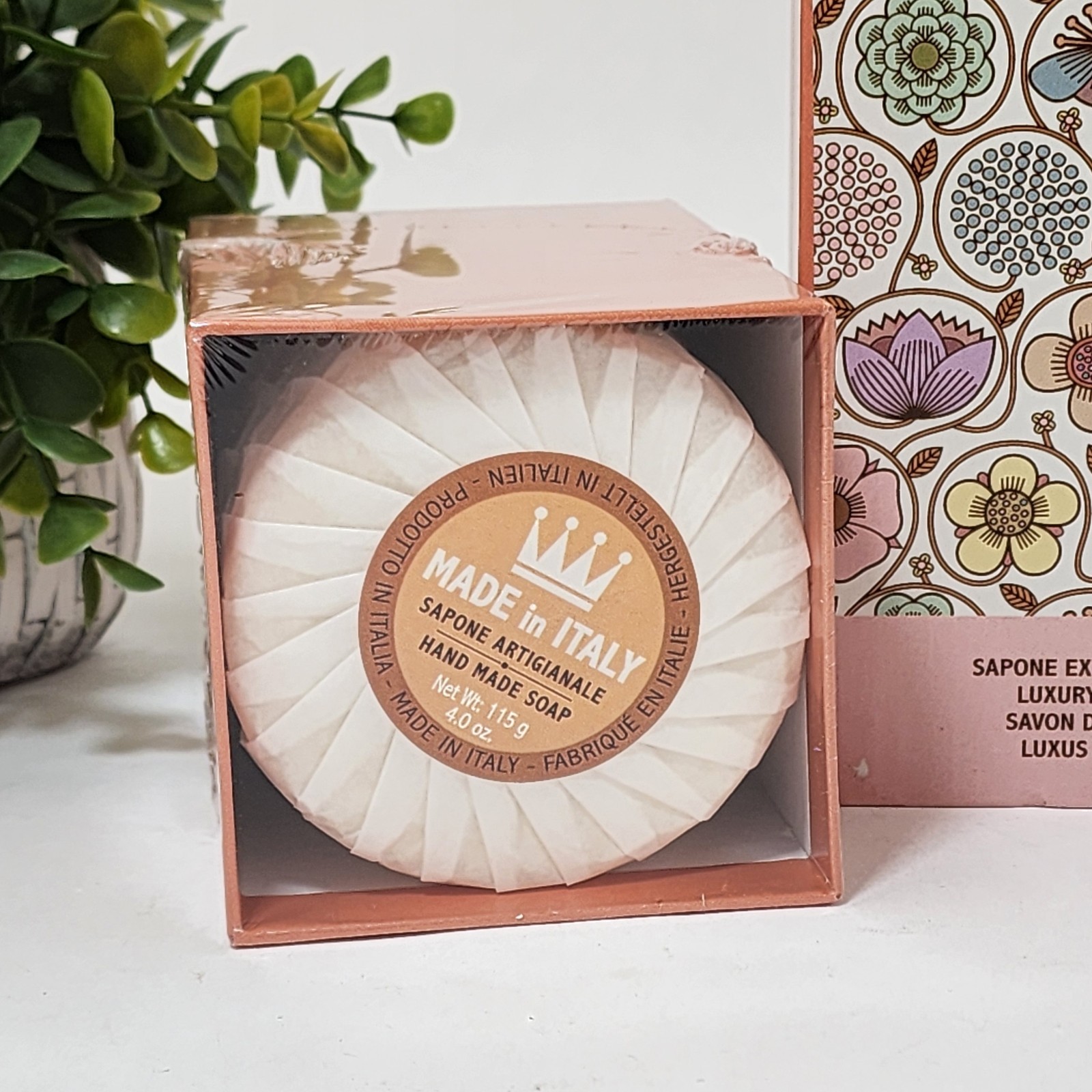 Pink Clay with Shea Butter Soap Bar 4 x 4 oz Each Sealed Saponerie Mario Fissi