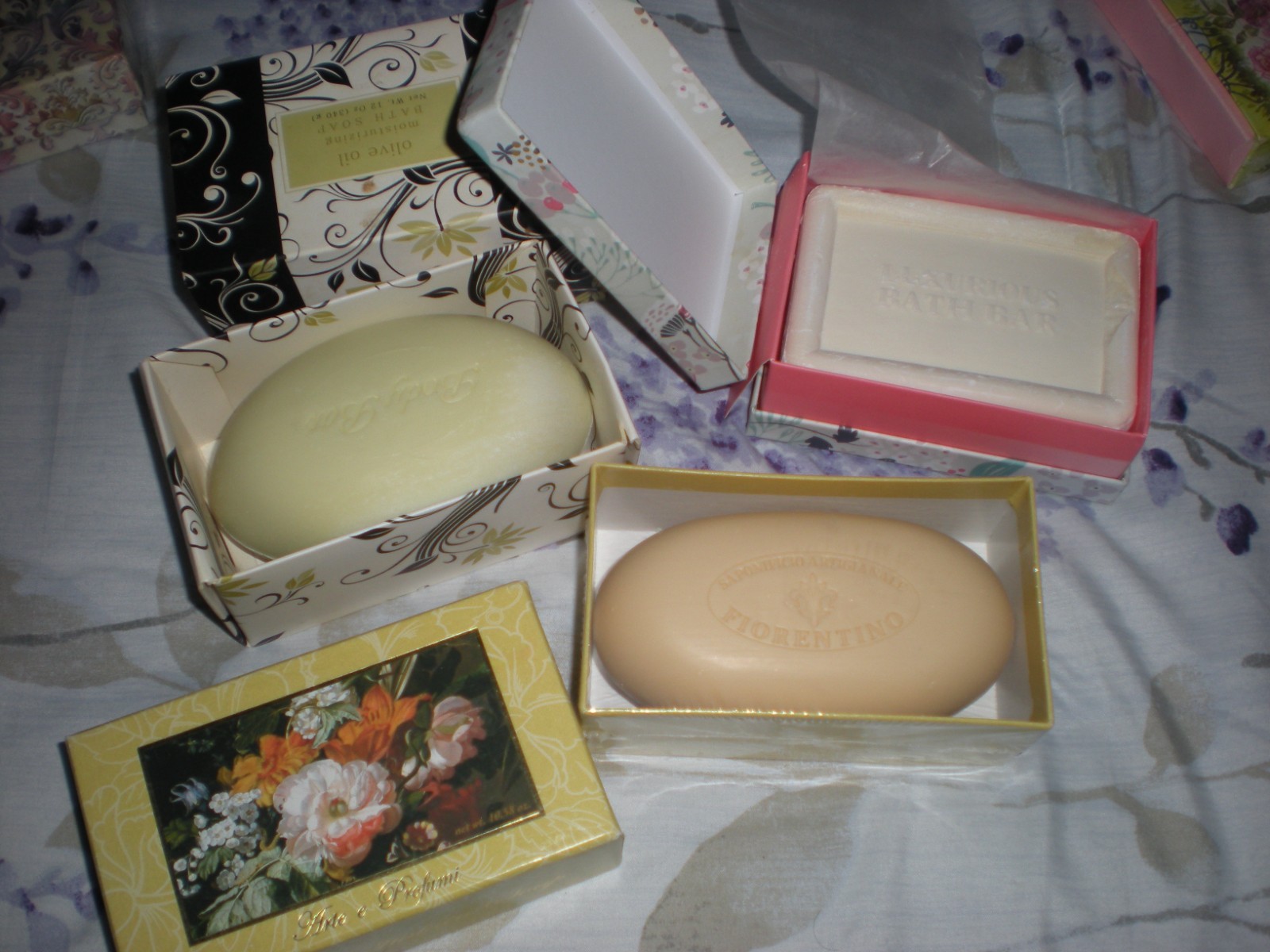 LOT OF THREE BOXED SOAPS – Olive Oil, Honey Almond, Italian – NEW IN BOX