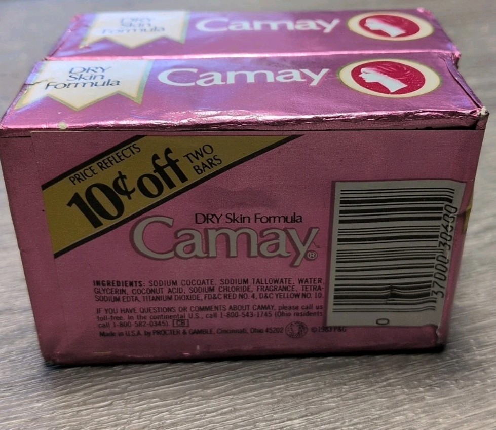 2 Vintage 1983 CAMAY Beauty Soap Bar Normal Skin 4.75 oz Prop Store NOS Theatre