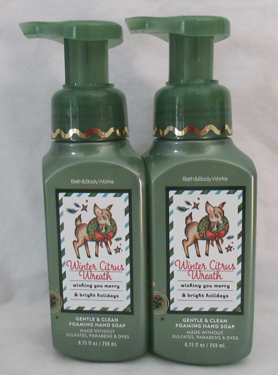 Bath & Body Works Gentle & Clean Foaming Hand Soap Set of 2 WINTER CITRUS WREATH