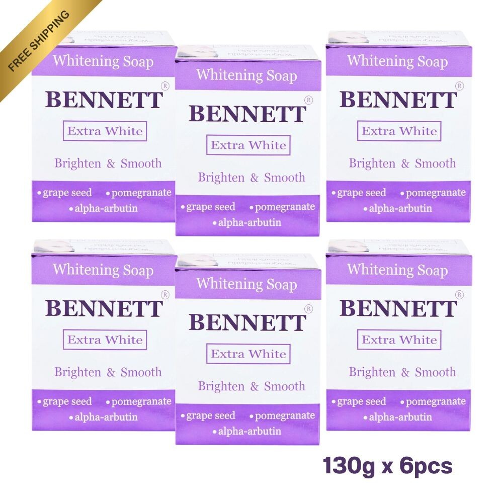 BENNETT Extra White Anti-Oxidant Alpha Arbutin Skin Whitening soap 130g x 6pcs