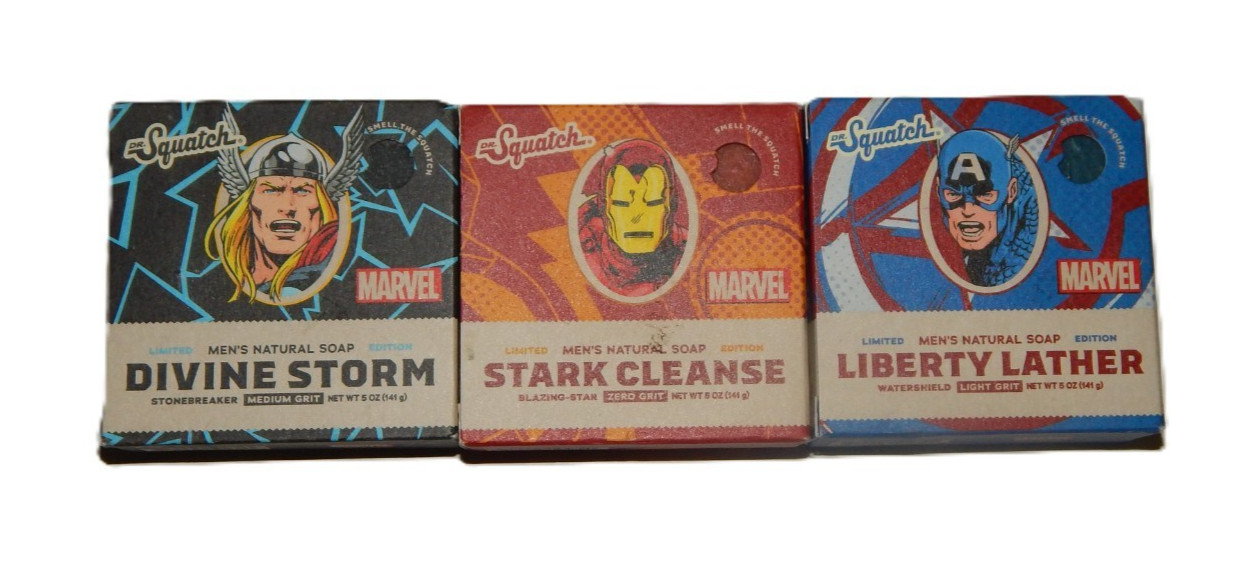 3 Dr Squatch – Divine Storm – Stark Cleanse – Liberty Lather 5oz Soaps