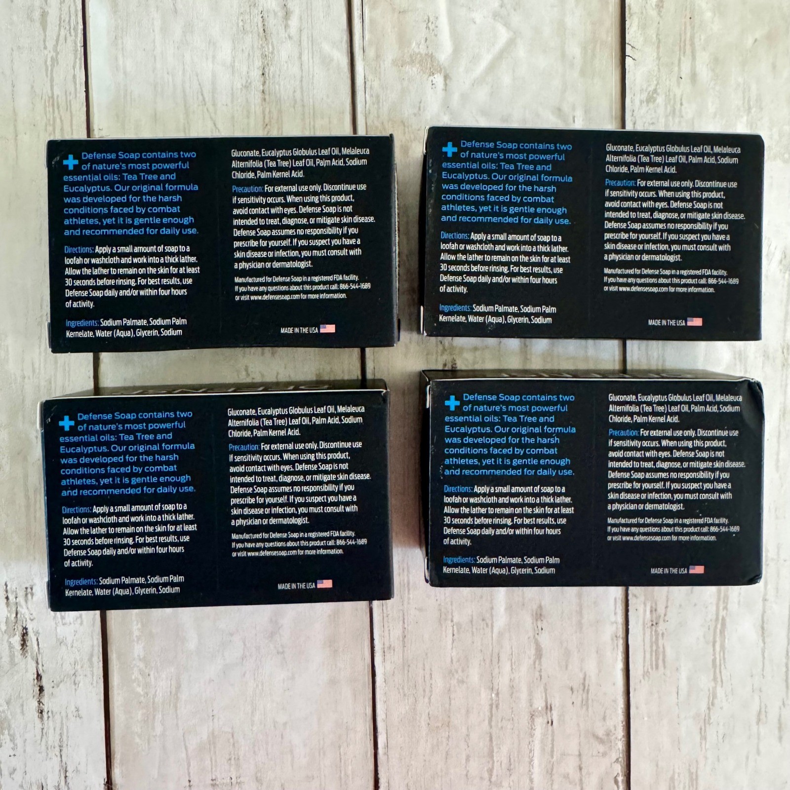 Defense Original Daily Clean Bar Soap 4 Pack Tea Tree Eucalyptus 4.2oz Each NEW