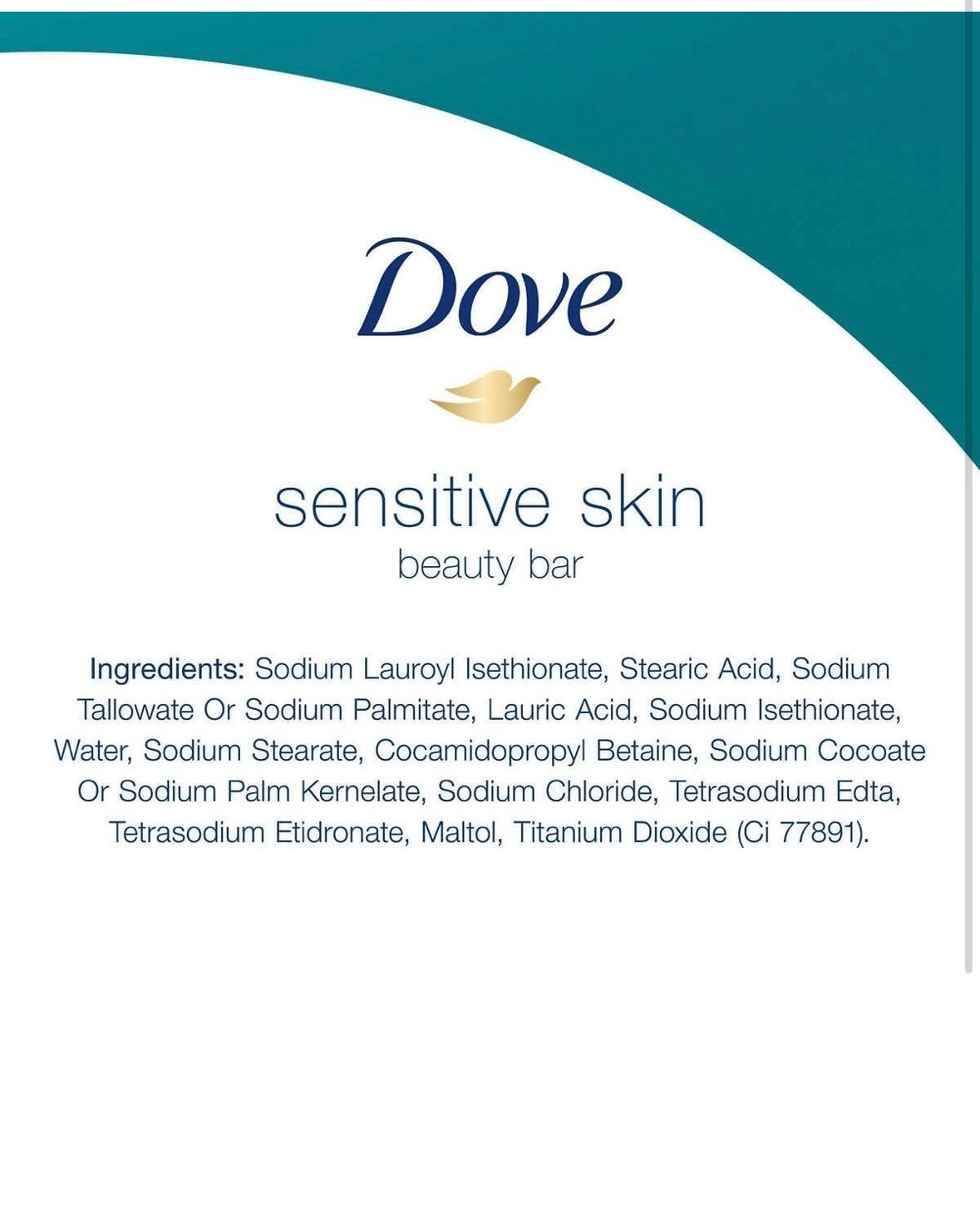 Dove Sensitive Skin Hypoallergenic Beauty Bar Soap ~ 3.75 oz X 16 Bars