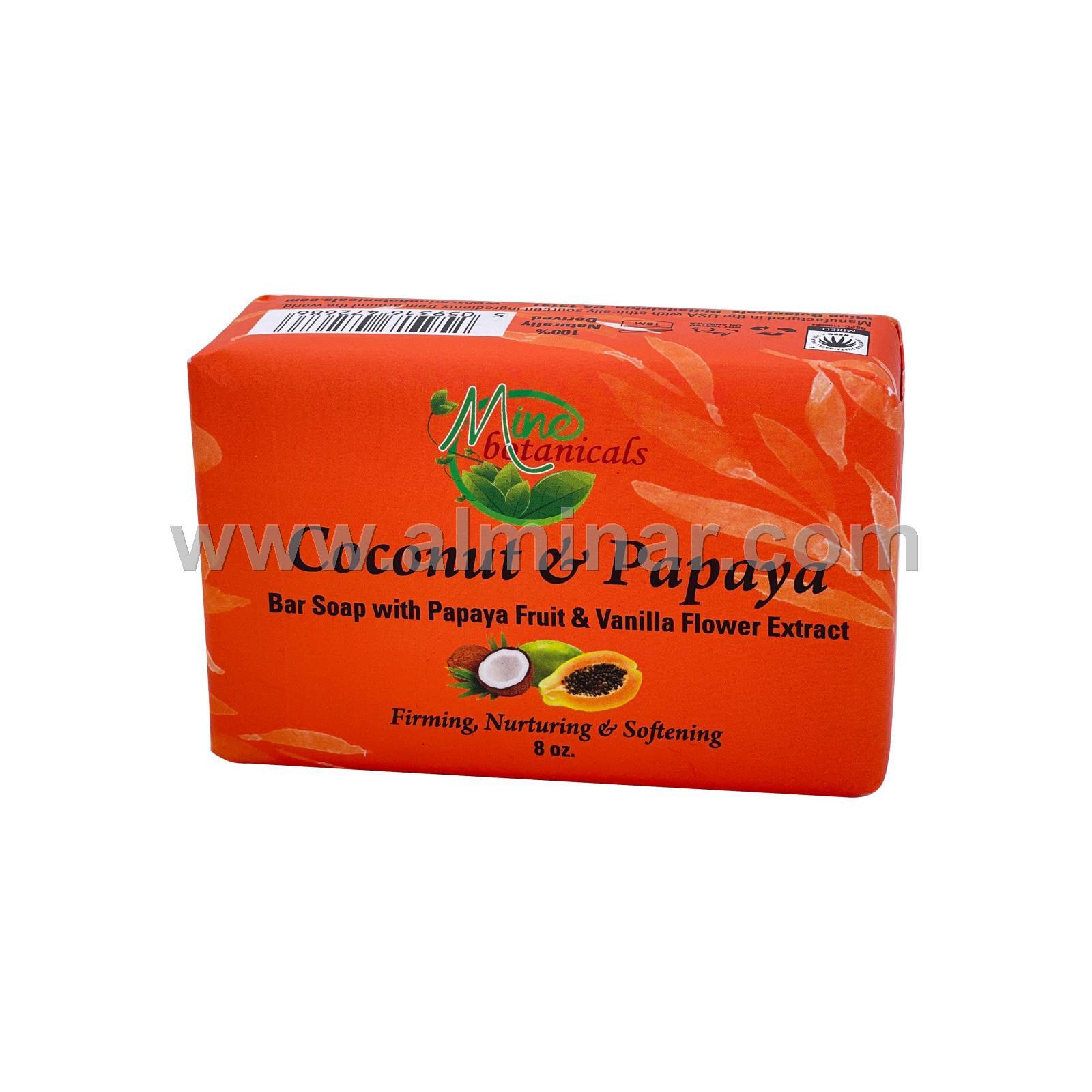 Coconut & Papaya Bar Soap 8oz by Mine Botanical