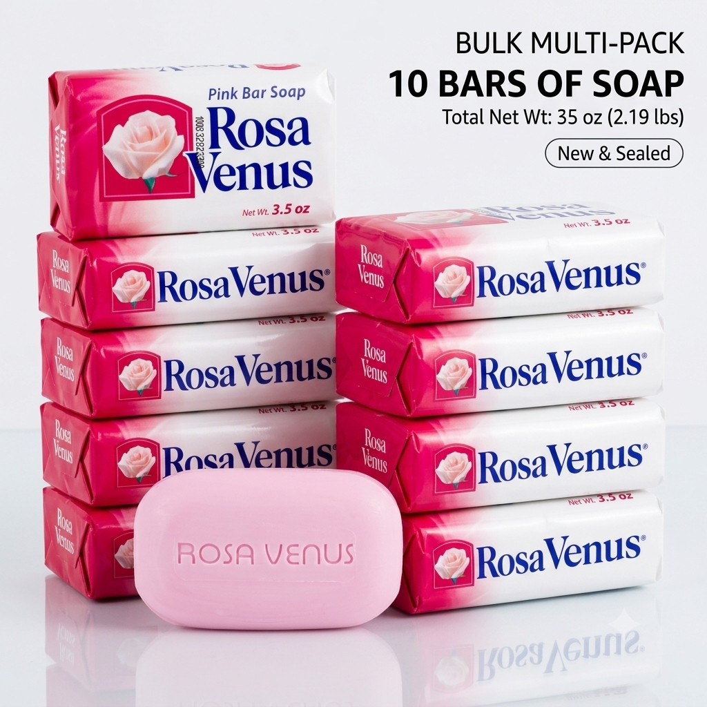Lot of 10 Rosa Venus Pink Bar Soap (5.3 oz each bar). Free Shipping!