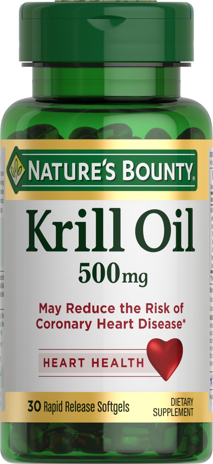 Nature’s Bounty Krill Oil, Heart Health, Dietary 30 Count (Pack of 1)