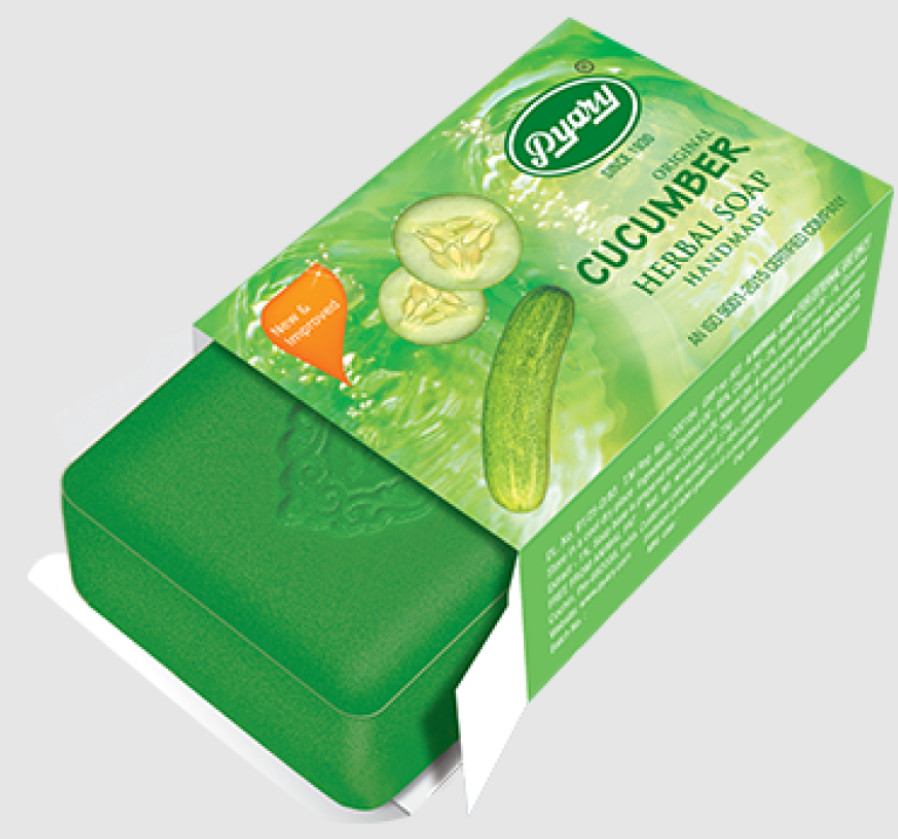 4 X Indian Pyary Cucumber Original Herbal Soap – 75g Hand Made ⭐FREE SHIPPING⭐