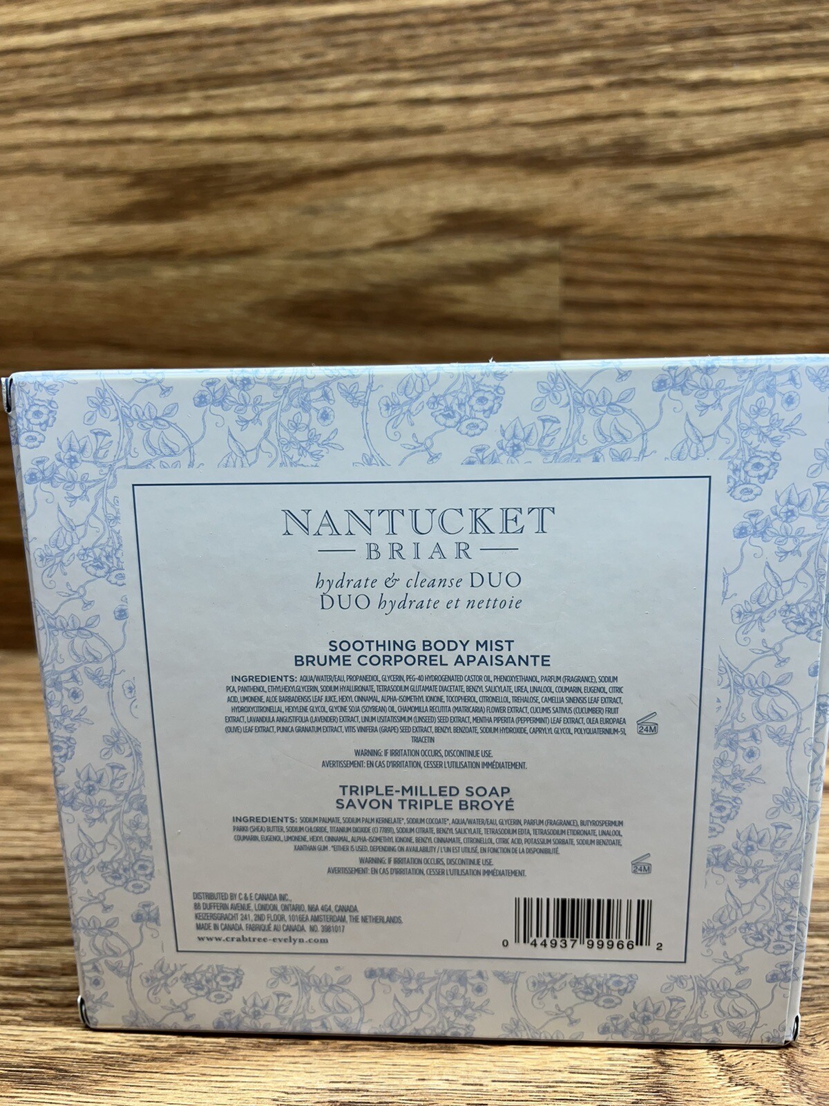 Crabtree & Evelyn Nantucket Briar Body Mist .33 fl oz & Bar Soap 3.5 oz. Gift
