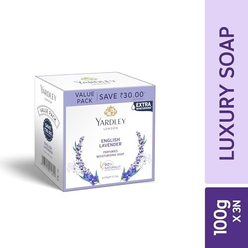 Luxury Lavender Soap Bar 3 Pack 100g Each Whole Body Soothing Dry Skin Care