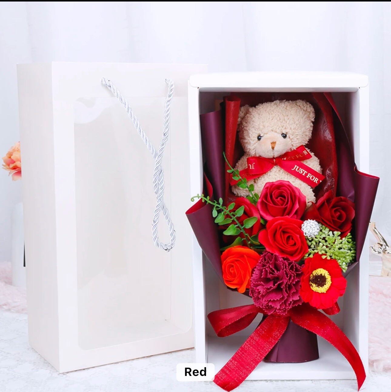 Flower Bouquet Soap Scent For Mother’s Day Valentines Day Red