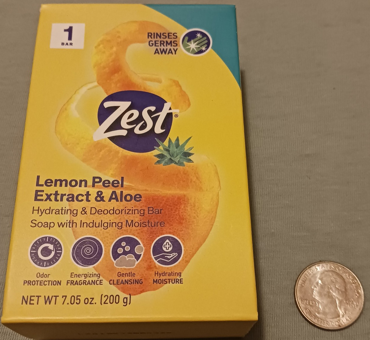 LOT OF 2 – Lemon Peel & Aloe 7.05 Oz Bars, Zest Soap, Indulgence Scented Bath