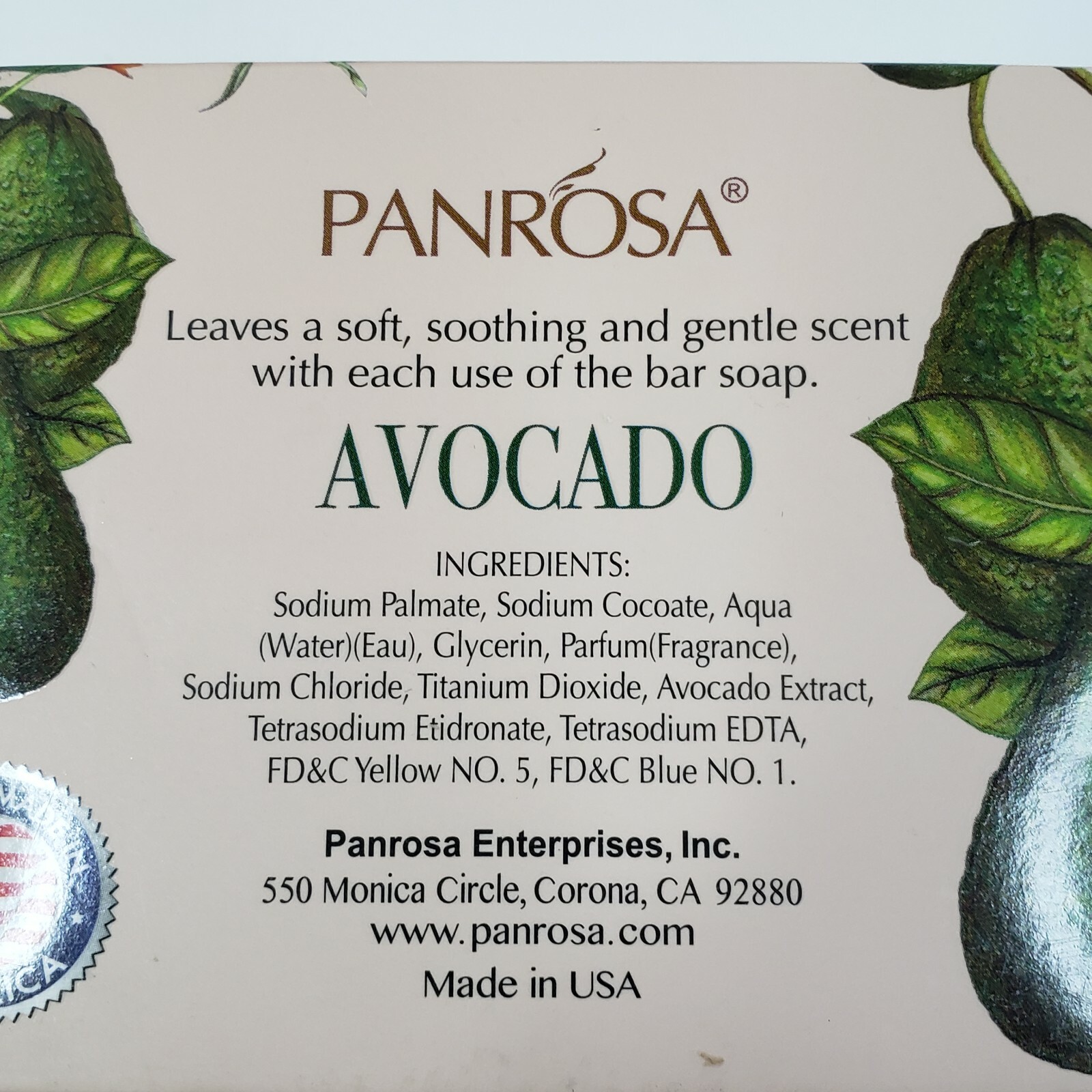 Panrosa Fruit Essence Avocado Soap Gentle Scent 3.5 Oz Lot Of 4