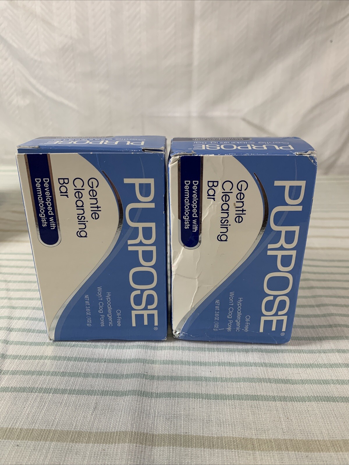 Purpose Gentle Cleansing Face Bar Soap Oil-Free Hypoallergenic 3.6 Oz lot of 2