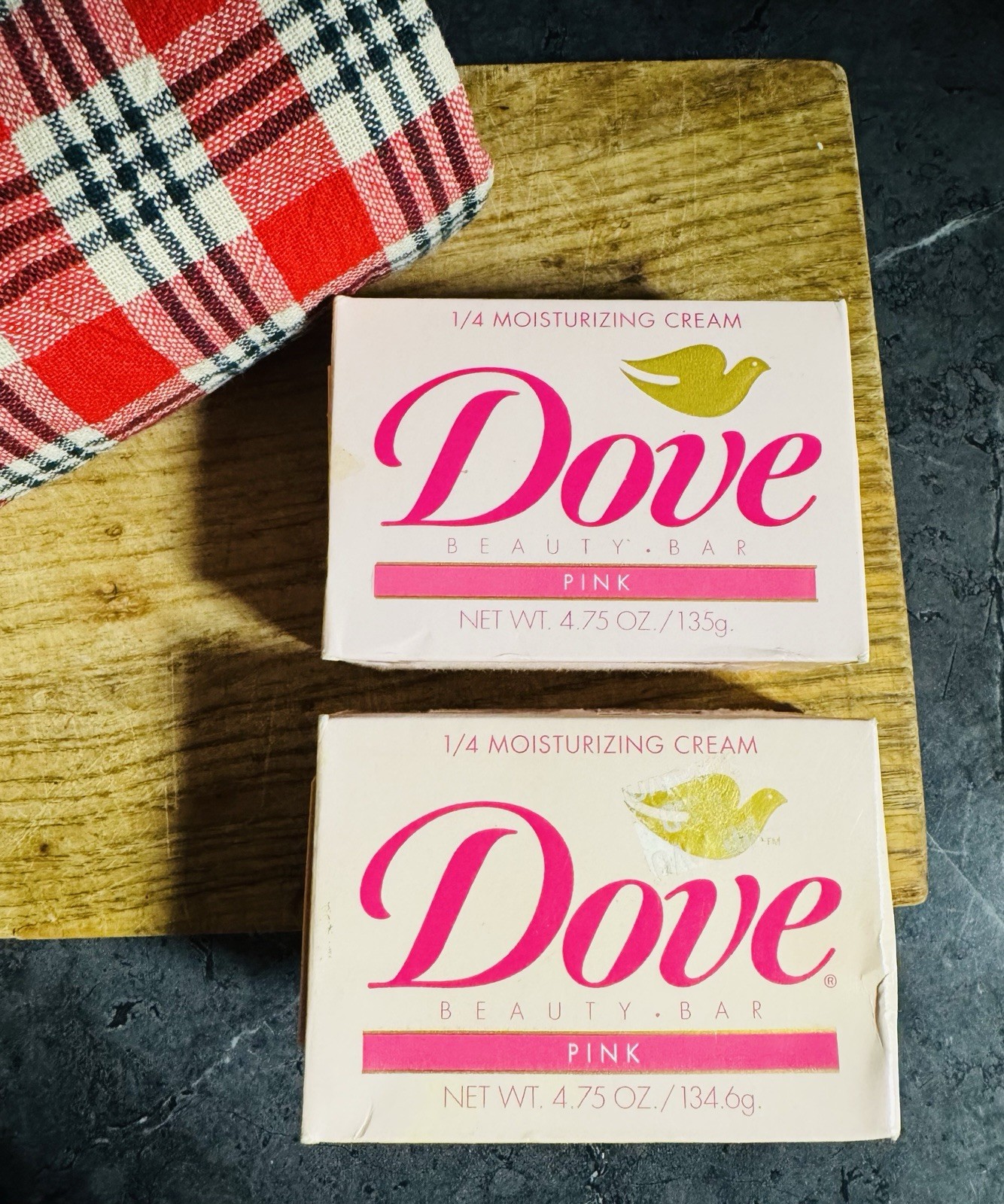 Dove Beauty Bar Soap Pink 1/4 Moisturizing Cream Lot of 2 4.75 oz Sealed