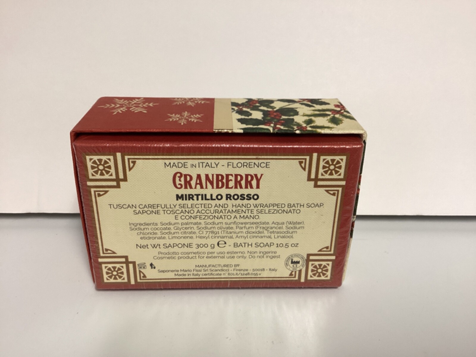 CRANBERRY Mirtillo Rosso Triple Milled Bath Soap 10.5oz