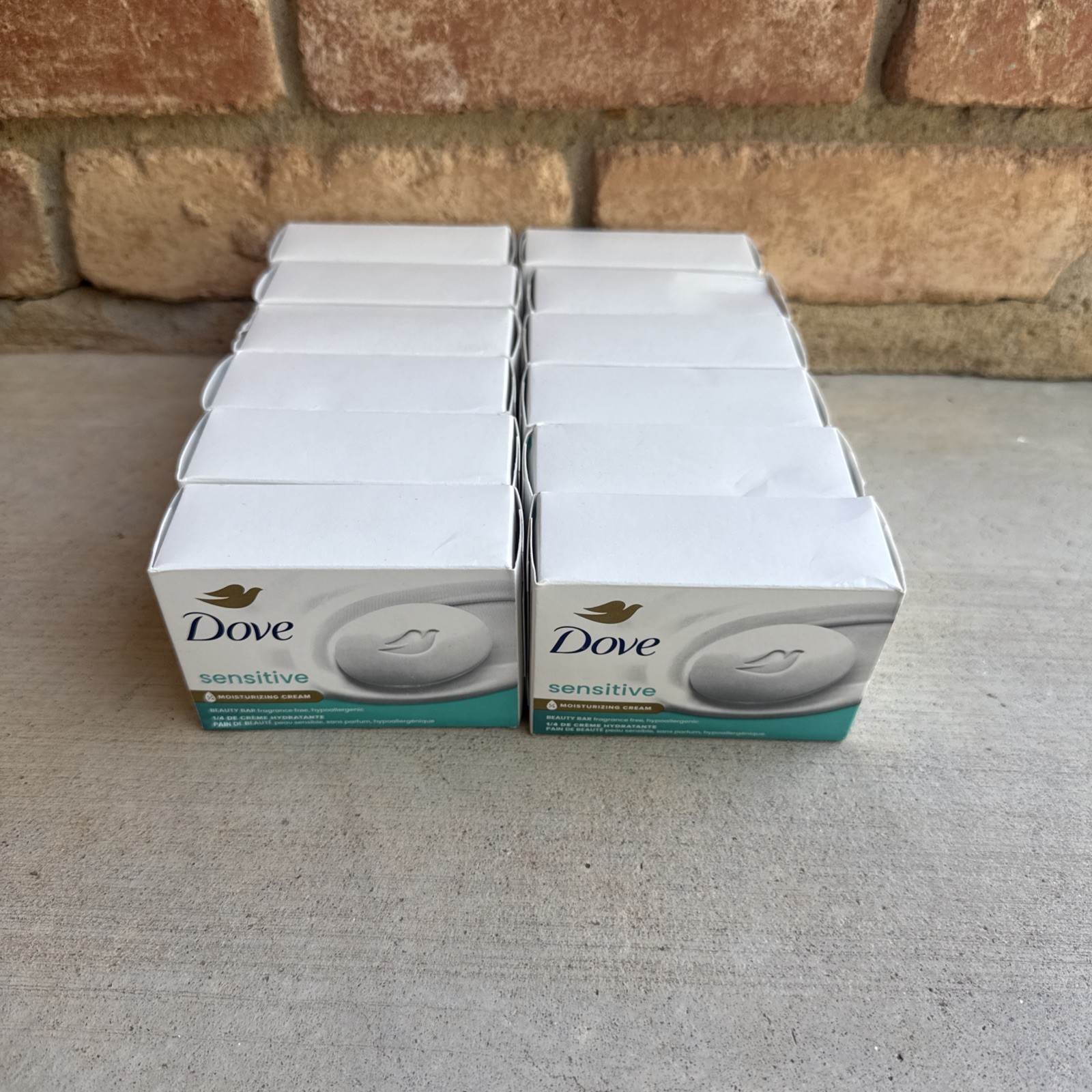 Dove Sensitive Skin Beauty Bar 12 Bars Fragrance-Free Hypoallergenic Moisturize
