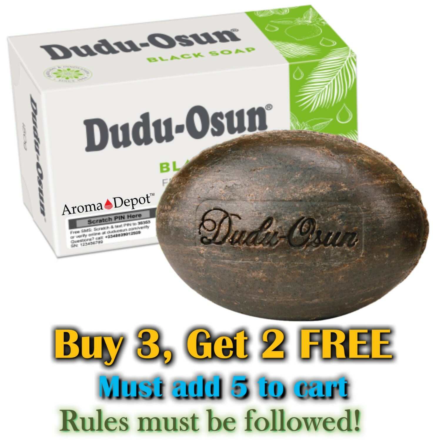 Dudu Osun African Black Soap Natural Herbal Raw Buy 3 Get 2 Free Blowout Sale