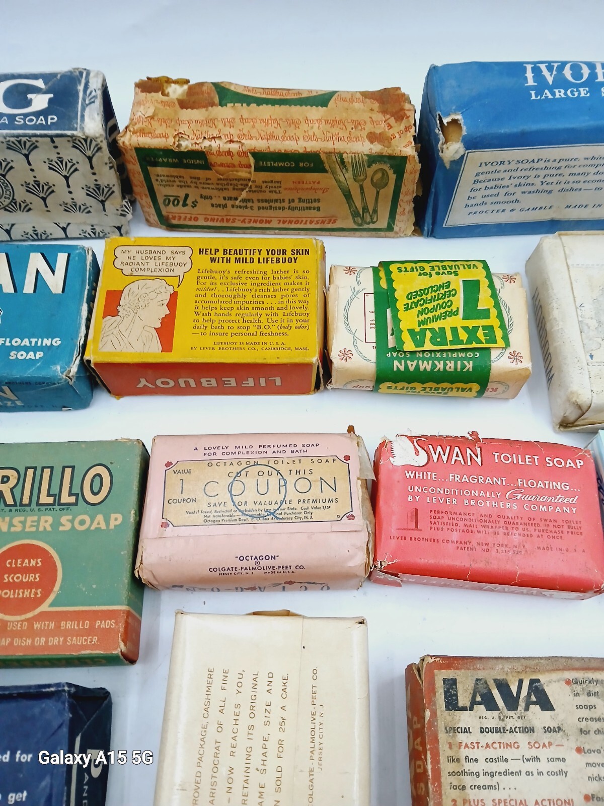Vintage Mixed Lot Bar Soap Ivory, Lava, P&G, Brilliant, Swan, Octagon, Lifebuoy