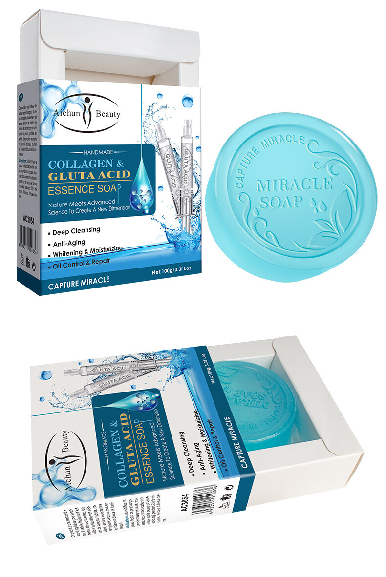 Collagen Gluta Essence Handmade Soap 100g Anti-Aging Deep Cleansing Bar