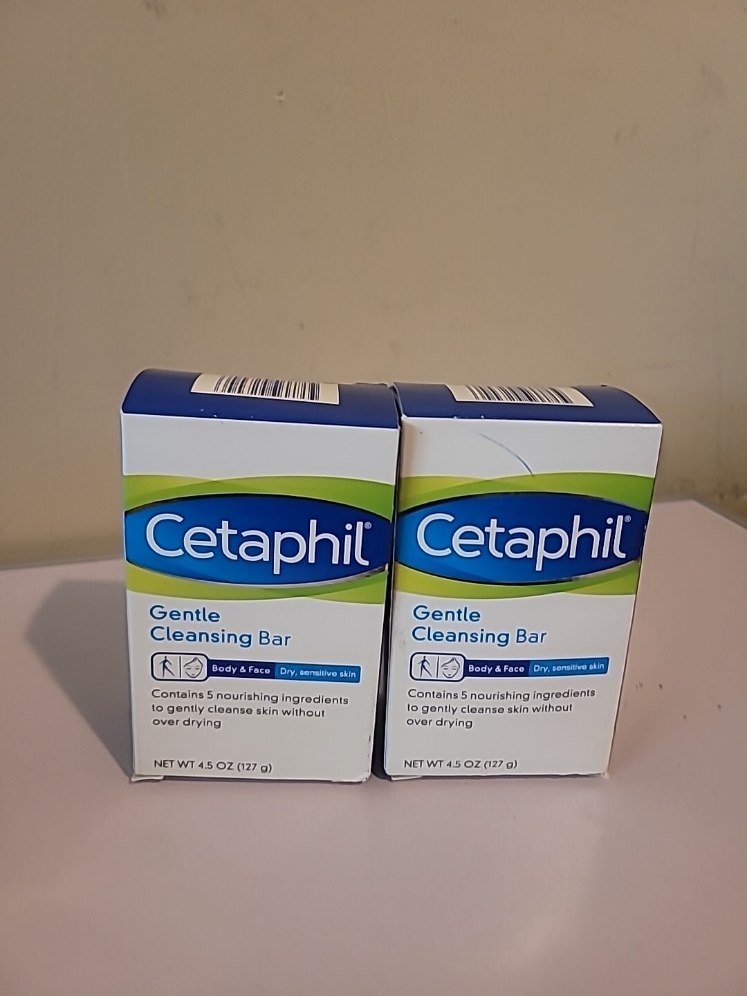 2x Cetaphil Gentle Cleansing Bar Body Face Dry Sensitive Skin 4.5 Oz