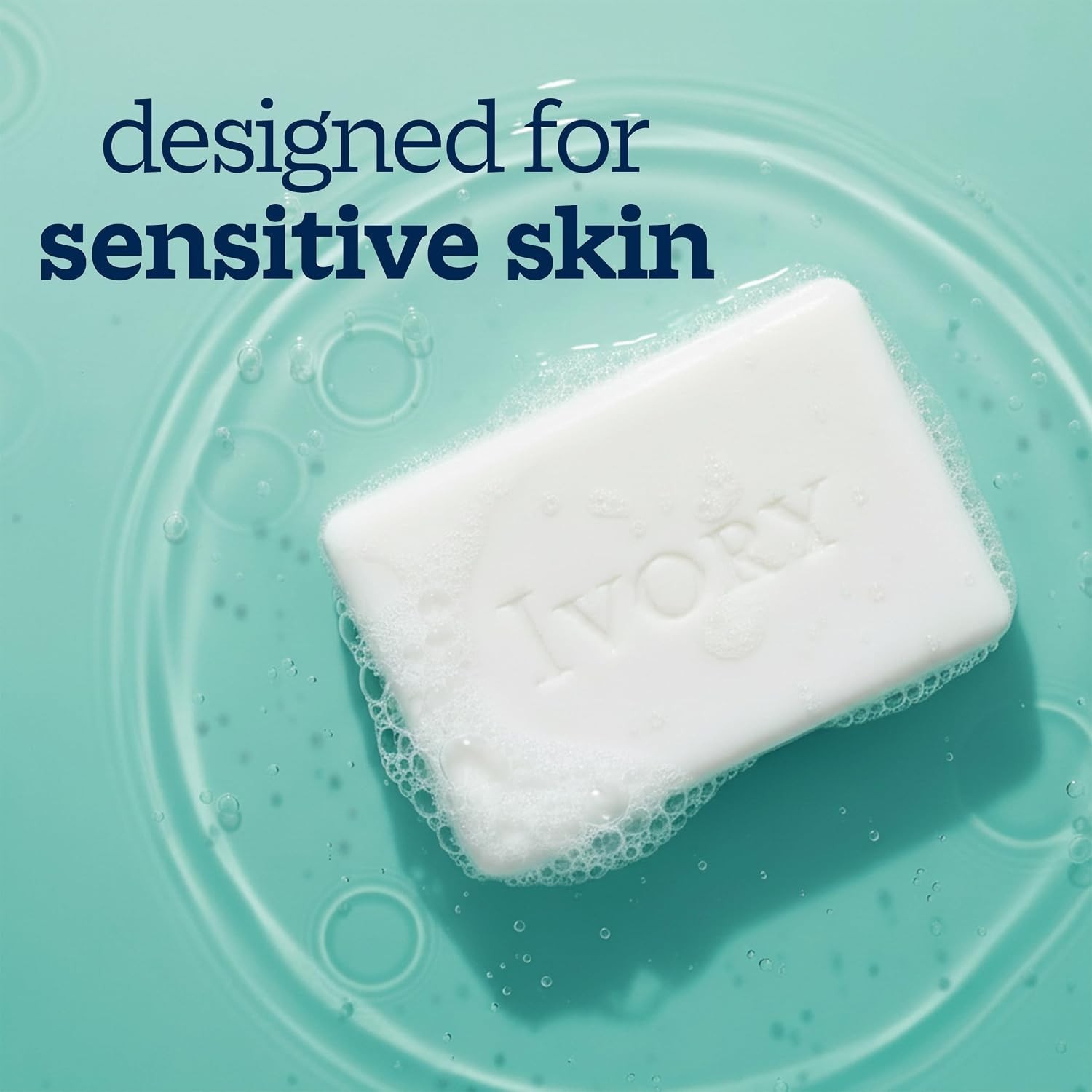 Ivory Sensitive Bar Soap, Designed for Whole Family, Fragrance Free, 99.44% Pure