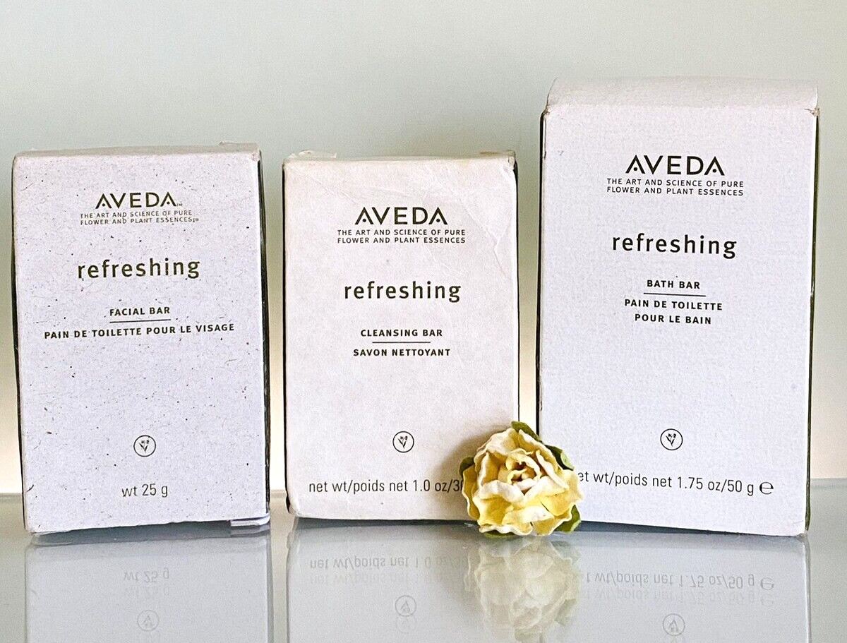 Aveda Refreshing Facial, Cleansing & Bath Bar ~ Travel Size ~ Lot of 3 ~ New!