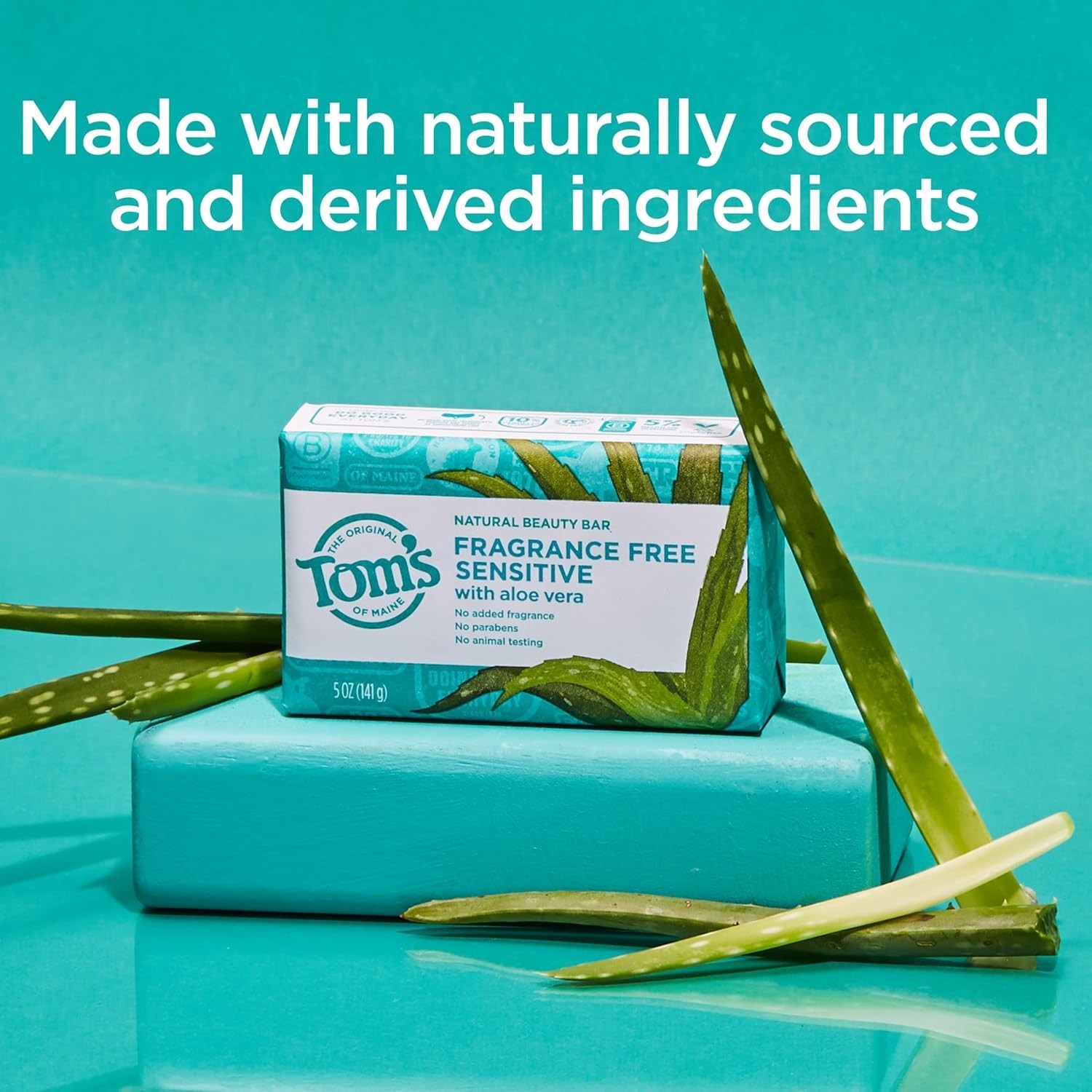 Dermatologist-Tested Tom’s of Maine Fragrance-Free Soap – Pack of 6, 5oz Bars
