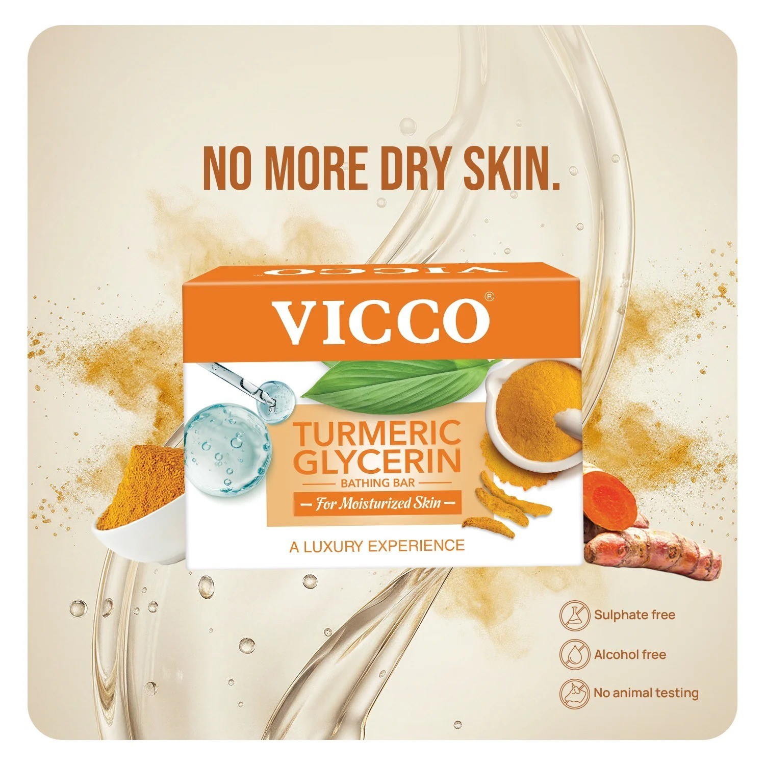 Vicco Turmeric Glycerin Ayurvedic Moisturizing Bathing Soap 100g 4 pack